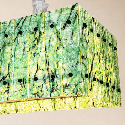 Pietra Forest Green Marble Rectangular Chandelier 48"W