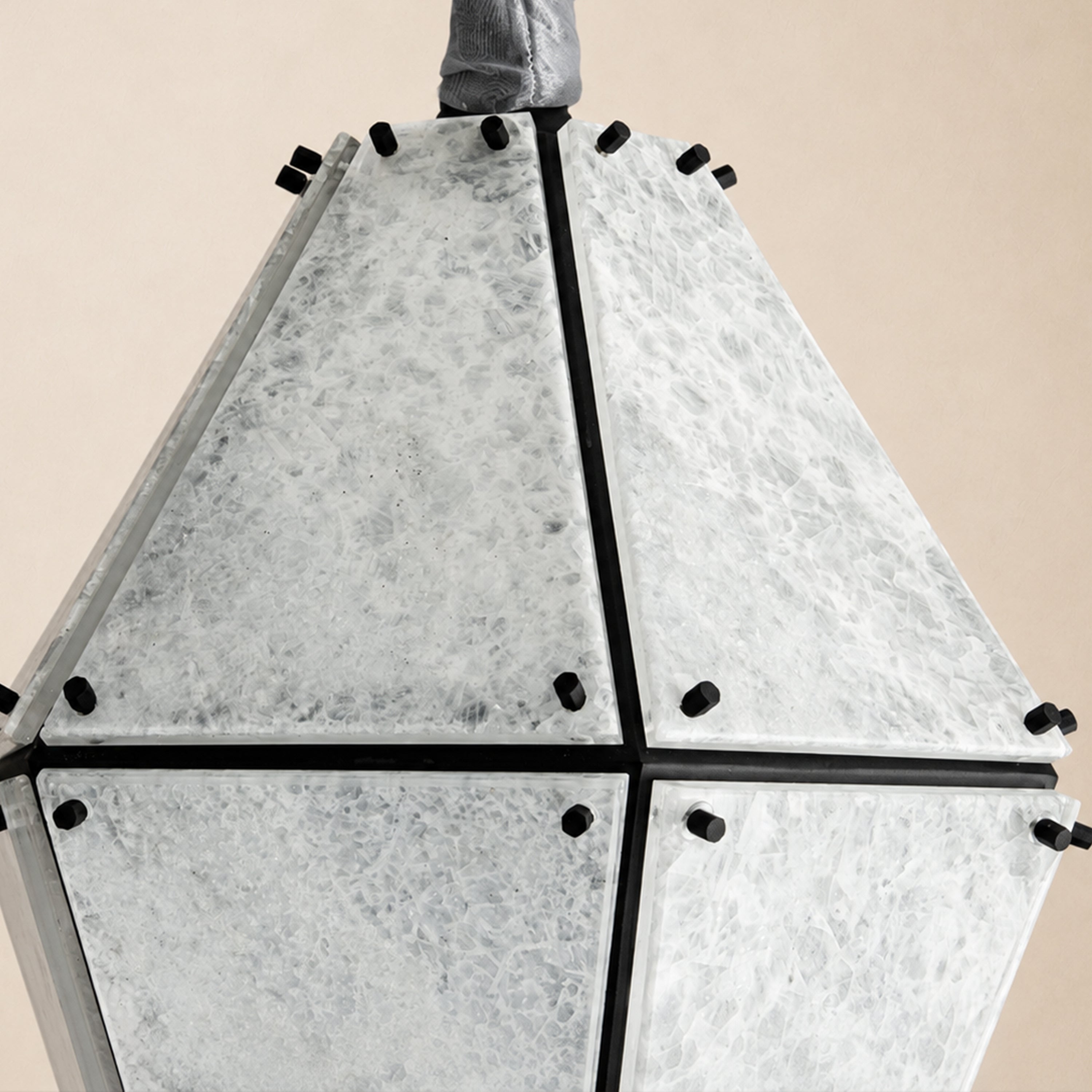 Pietra White Marble Lantern Pendant 13.7"D