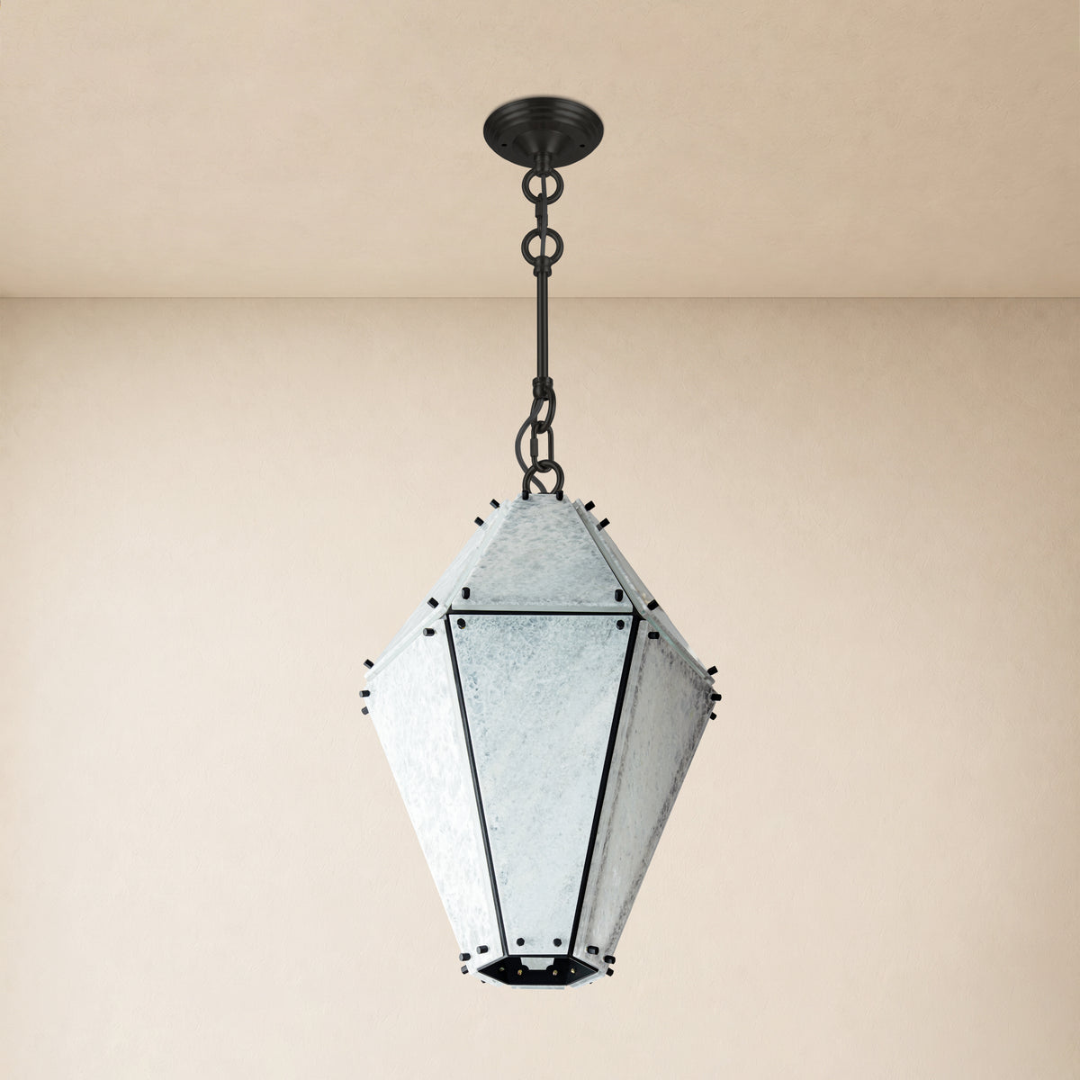 Pietra Blue Marble Lantern Pendant 13.7"D