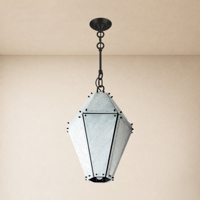 Pietra Blue Marble Lantern Pendant 13.7"D