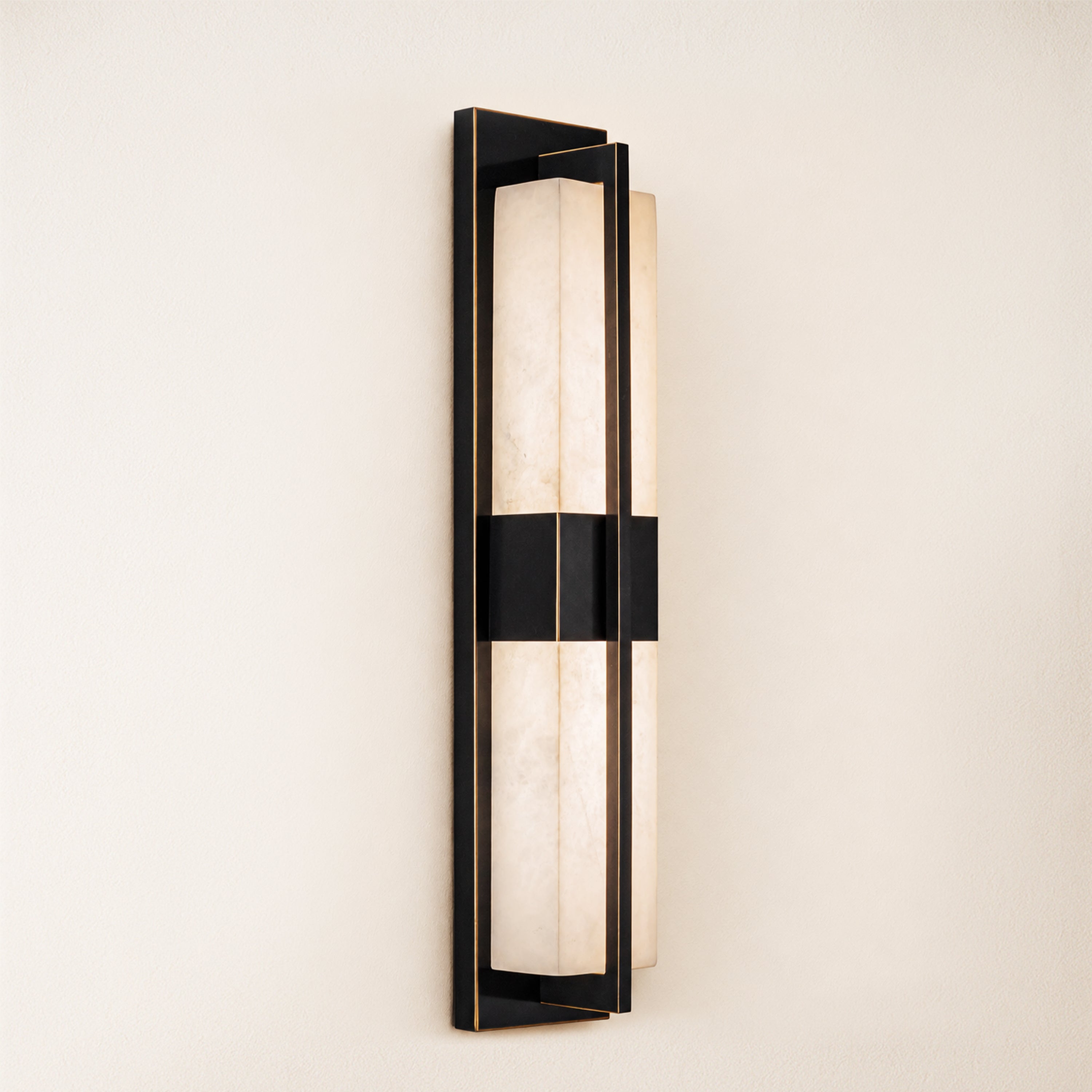 Caelum Alabaster Cuboid Wall Sconce