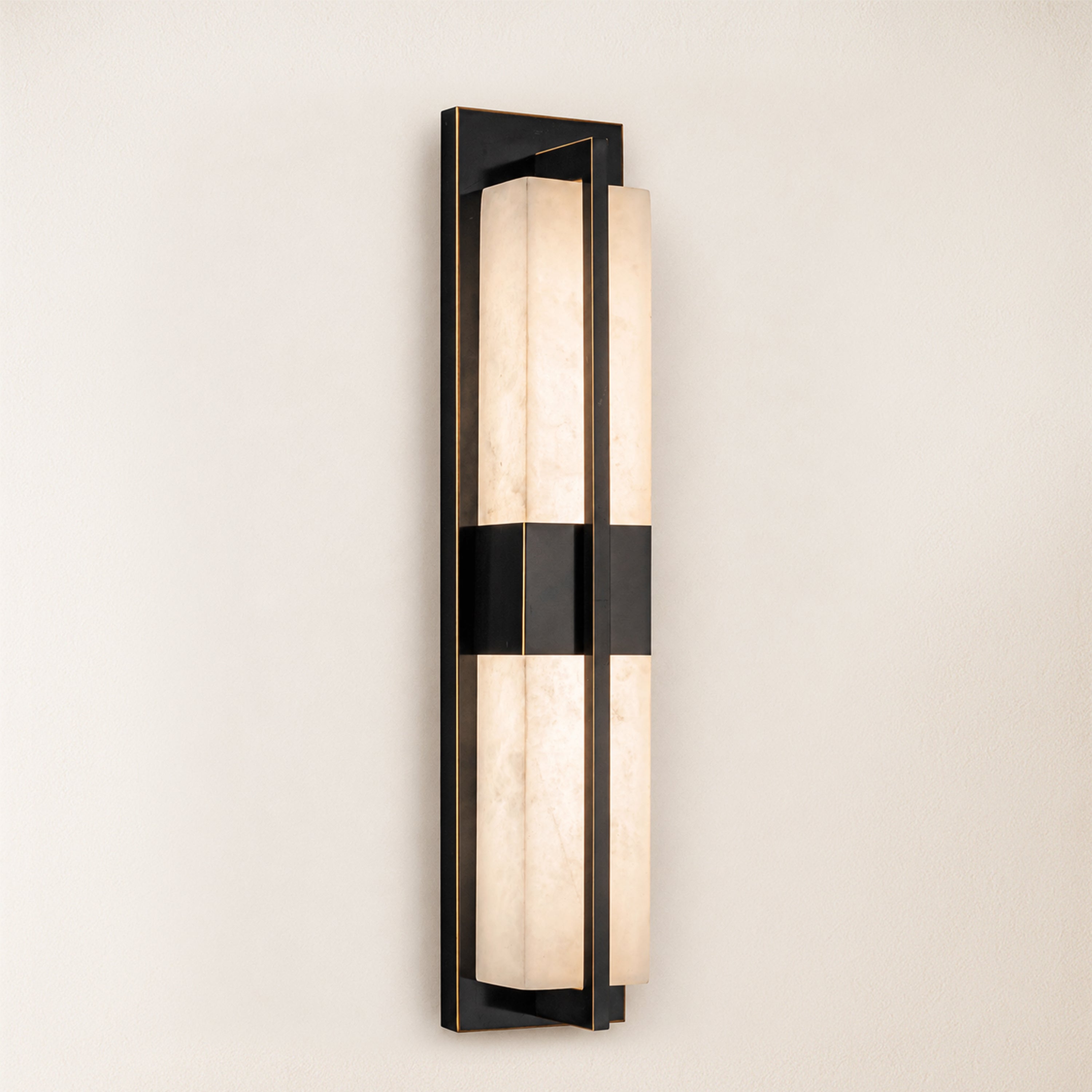 Caelum Alabaster Cuboid Wall Sconce