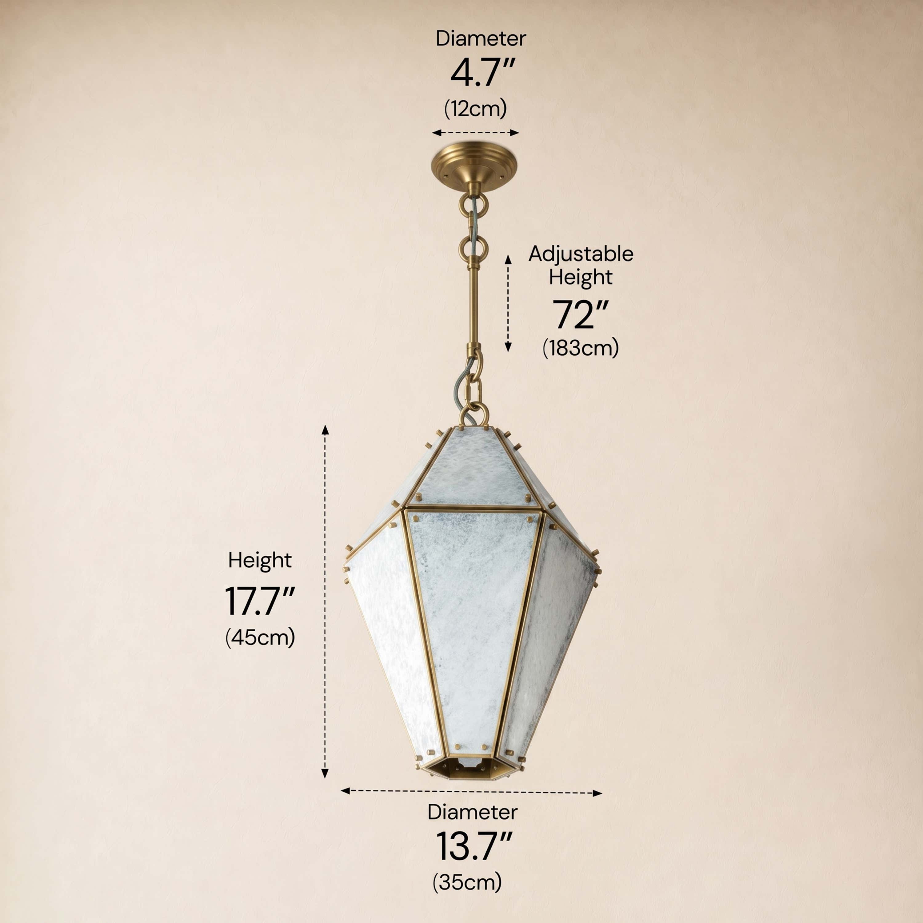 Pietra White Marble Hexagonal Lantern Pendant 13.7"D