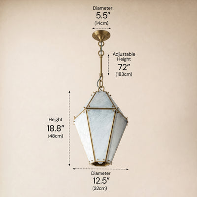 Pietra Blue Marble Lantern Pendant 13.7"D
