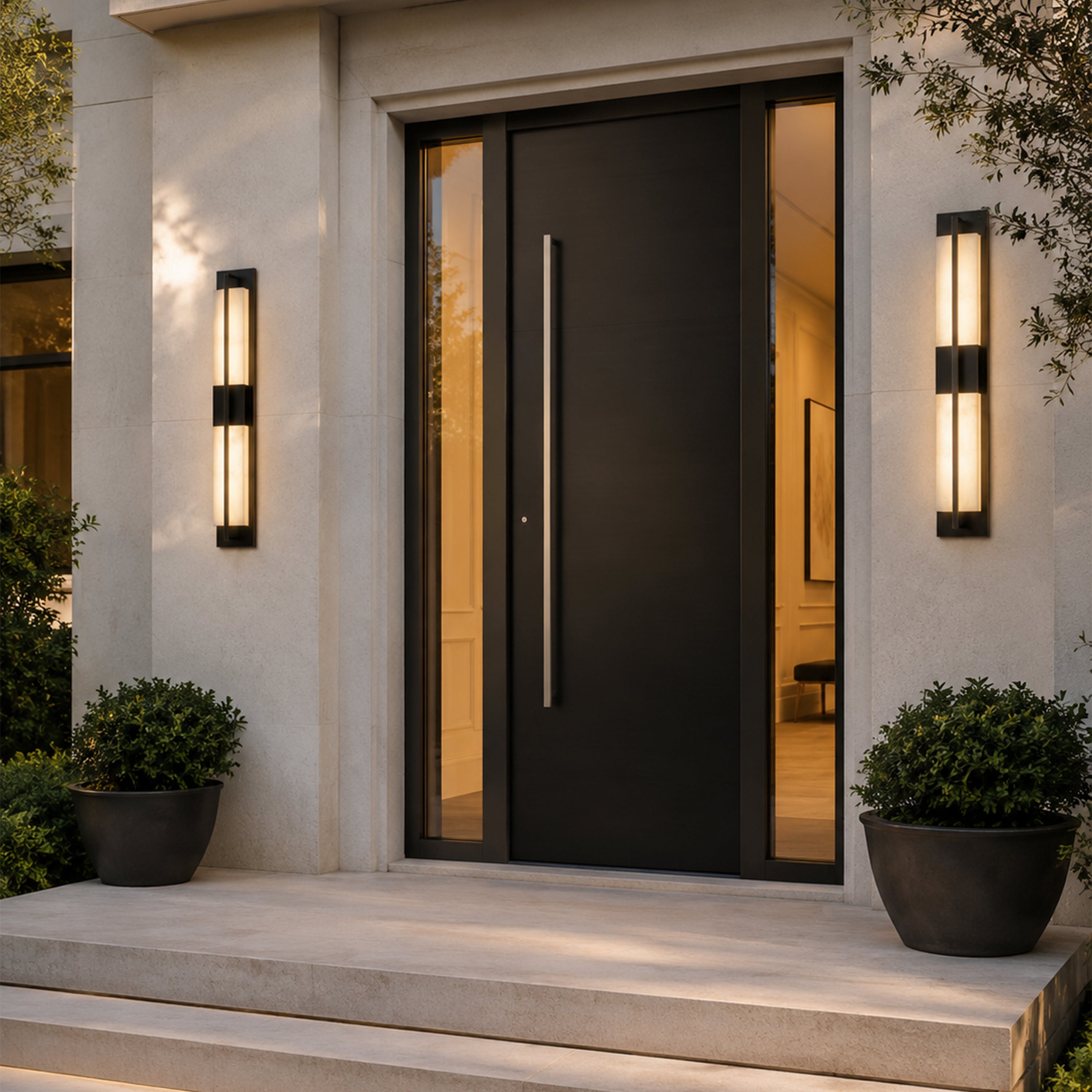 Caelum Alabaster Cuboid Wall Sconce