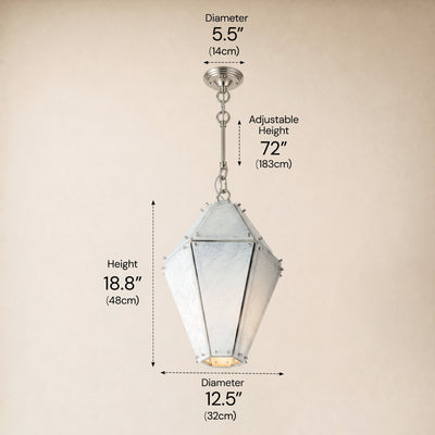 Pietra Blue Marble Lantern Pendant 13.7"D