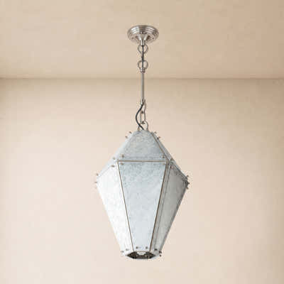Pietra White Marble Hexagonal Lantern Pendant 13.7"D