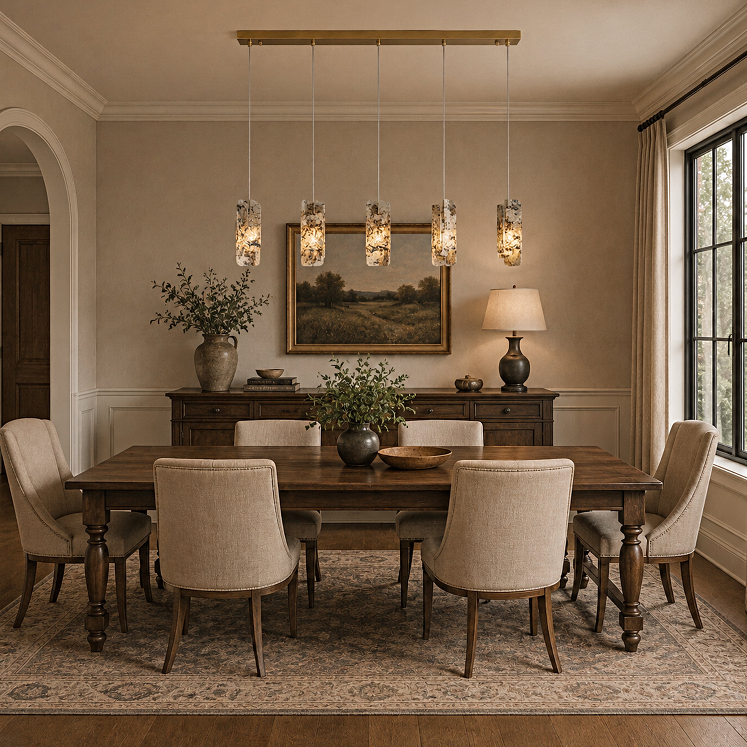 Pietra Quartzite Linear Chandelier 50"W