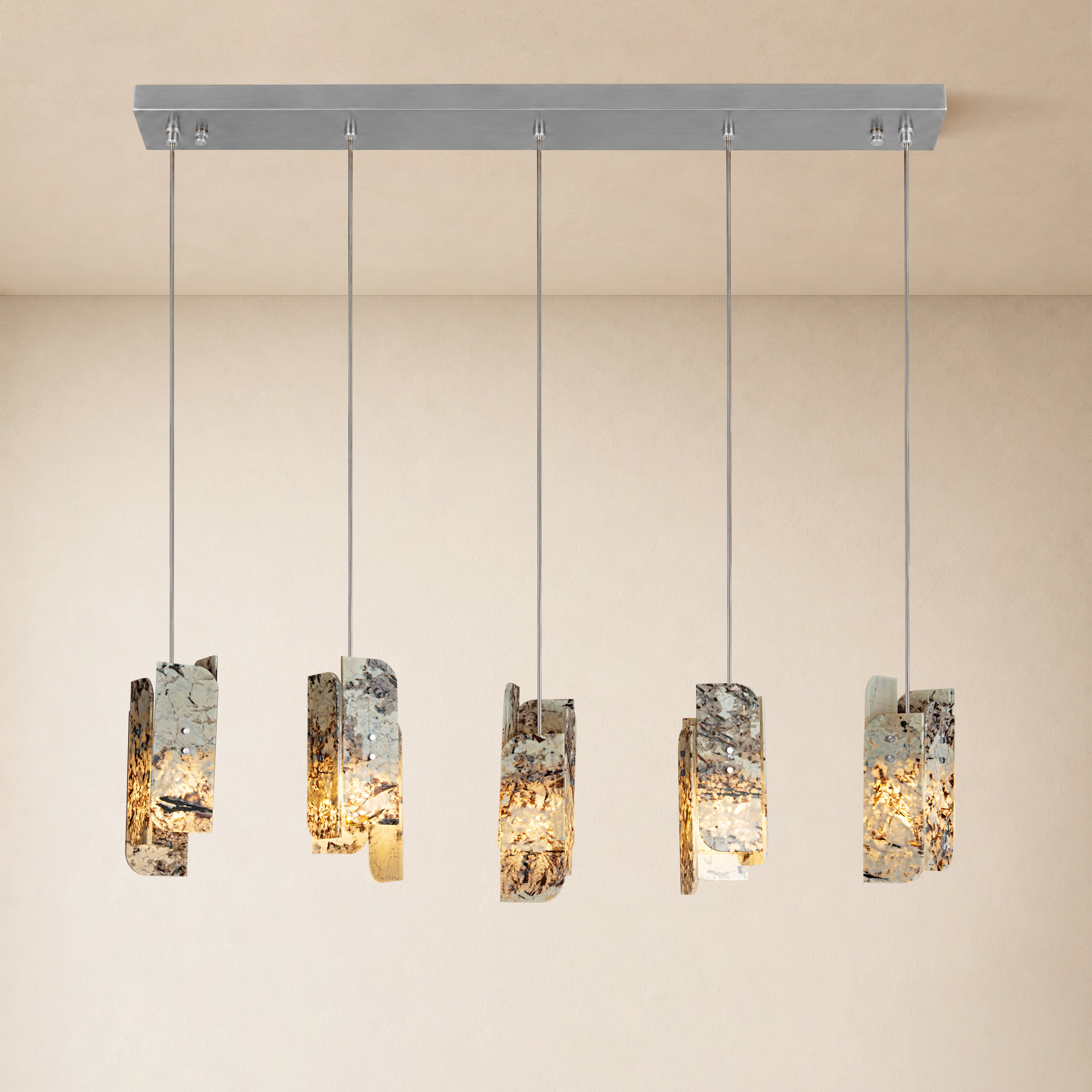 Pietra Quartzite Linear Chandelier 50"W