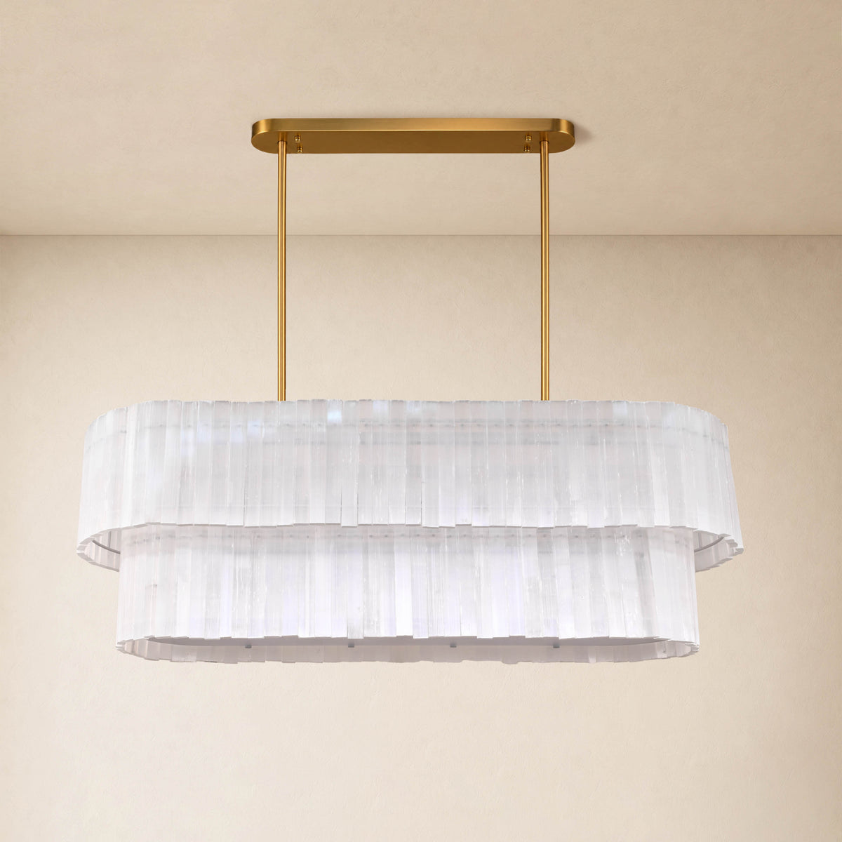Selara Selenite Oval Chandelier 54"W
