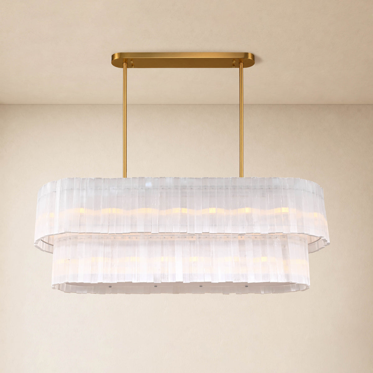 Selara Selenite Oval Chandelier 54"W