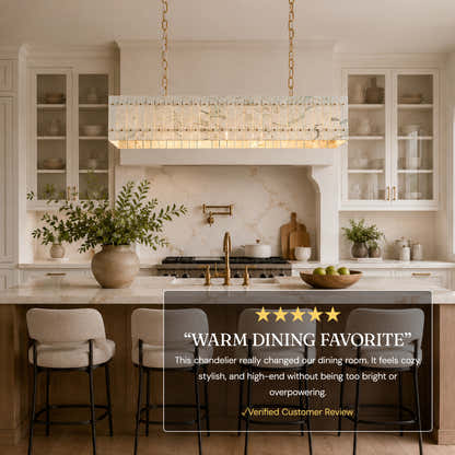 Pietra Quartzite Rectangular Chandelier 55.1"W