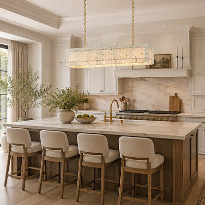 Pietra Quartzite Rectangular Chandelier 55.1"W