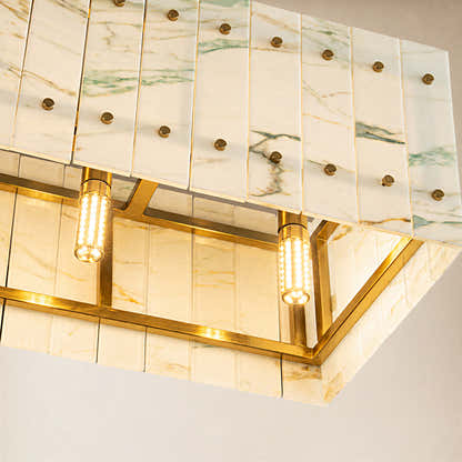 Pietra Quartzite Rectangular Chandelier 55.1"W