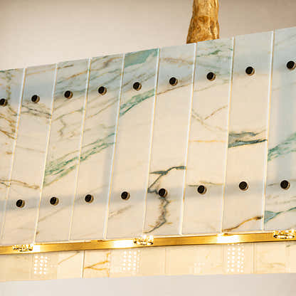 Pietra Quartzite Rectangular Chandelier 55.1"W