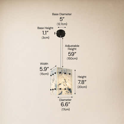Pietra Quartz Box Pendant 6.6"W
