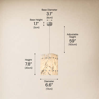 Pietra Quartz Box Pendant 6.6"W