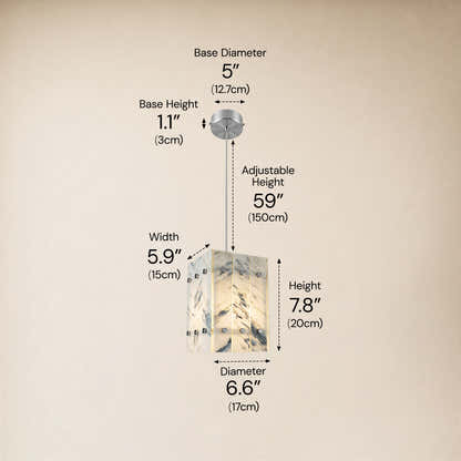Pietra Quartz Box Pendant 6.6"W