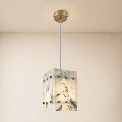 Pietra Quartz Box Pendant 6.6"W