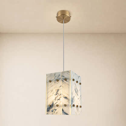 Pietra Quartz Box Pendant 6.6"W