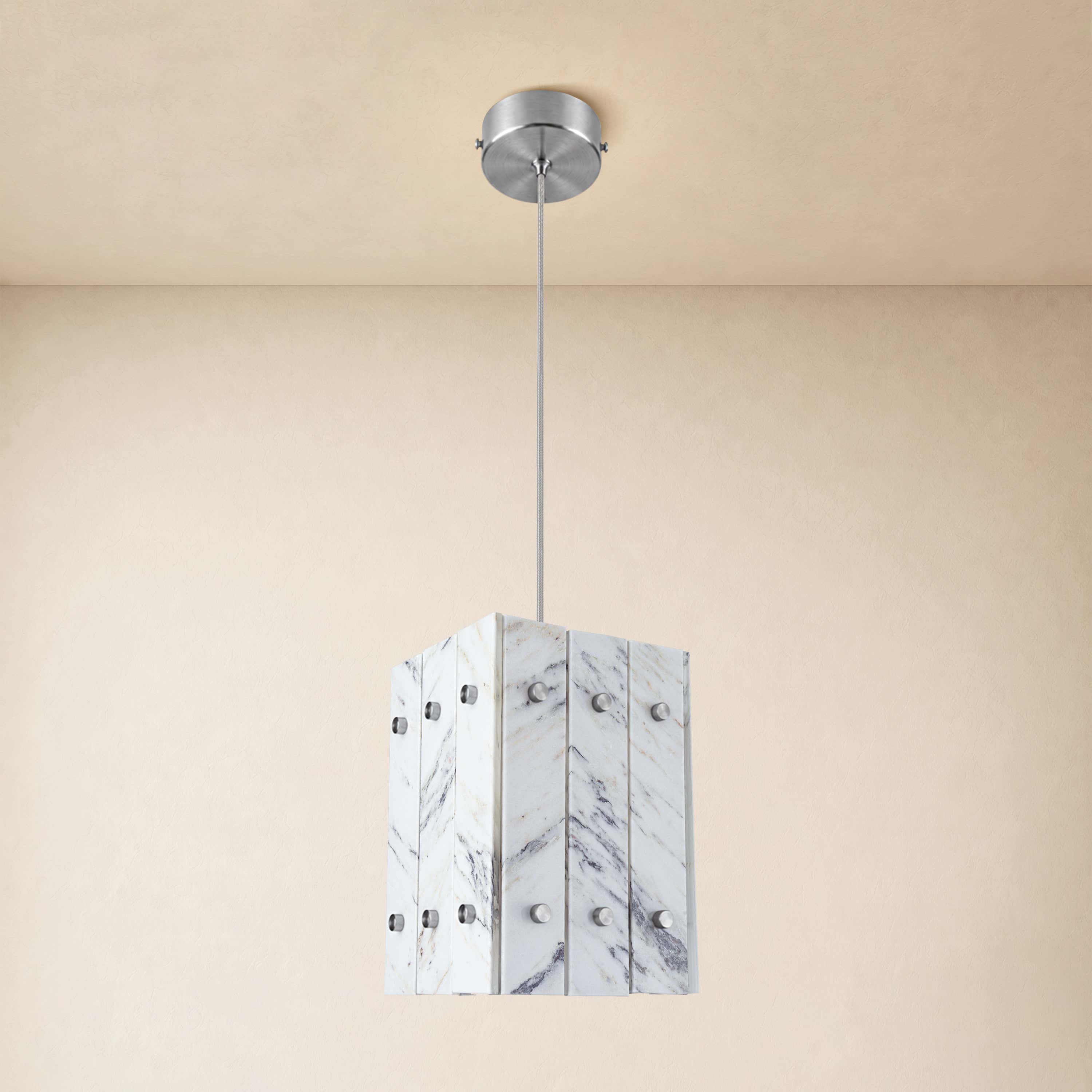Pietra Quartz Box Pendant 6.6"W