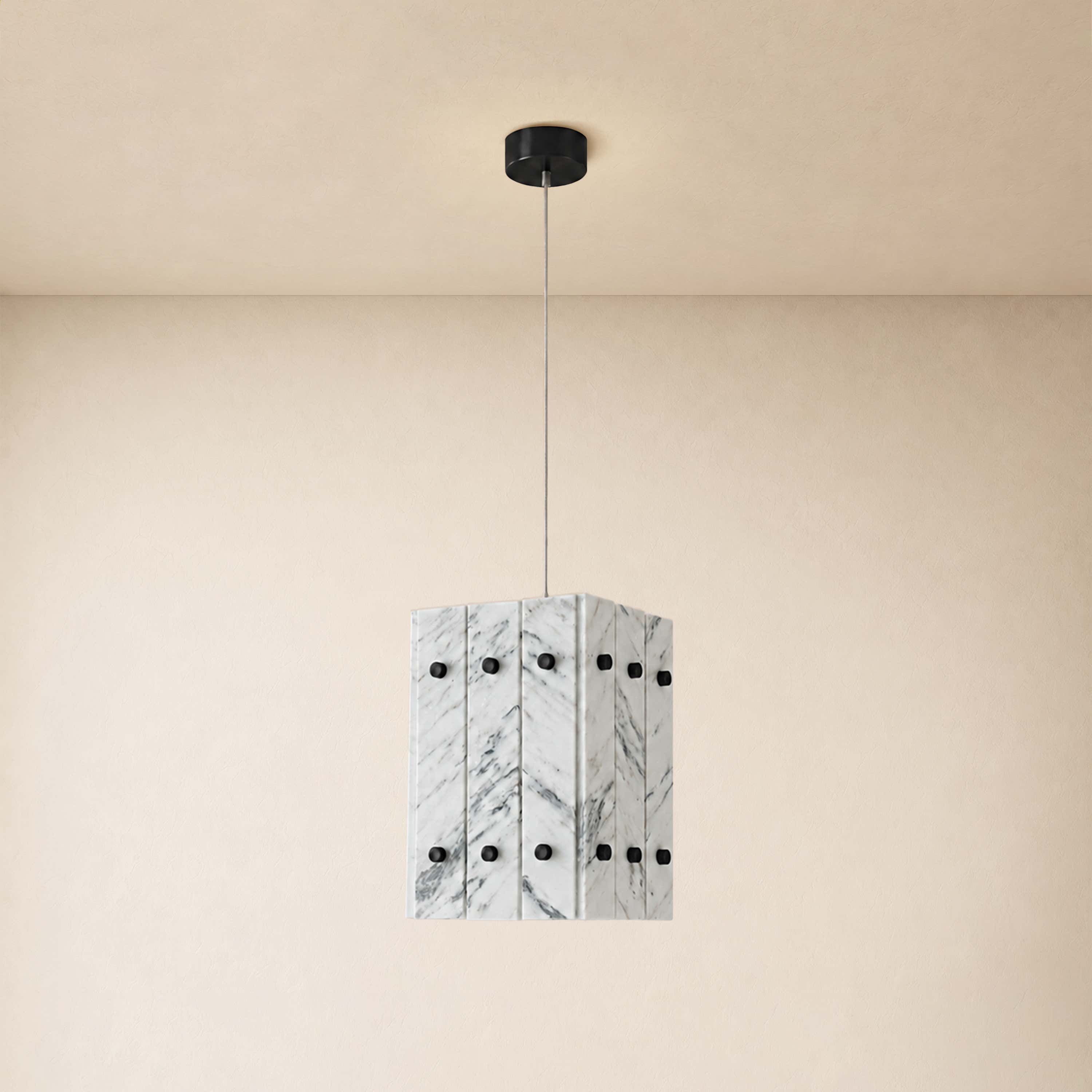 Pietra Quartz Box Pendant 6.6"W