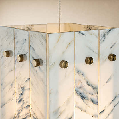 Pietra Quartz Box Pendant 6.6"W