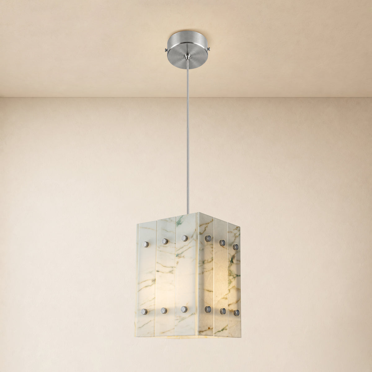 Pietra Marble Box Pendant 6.6"W
