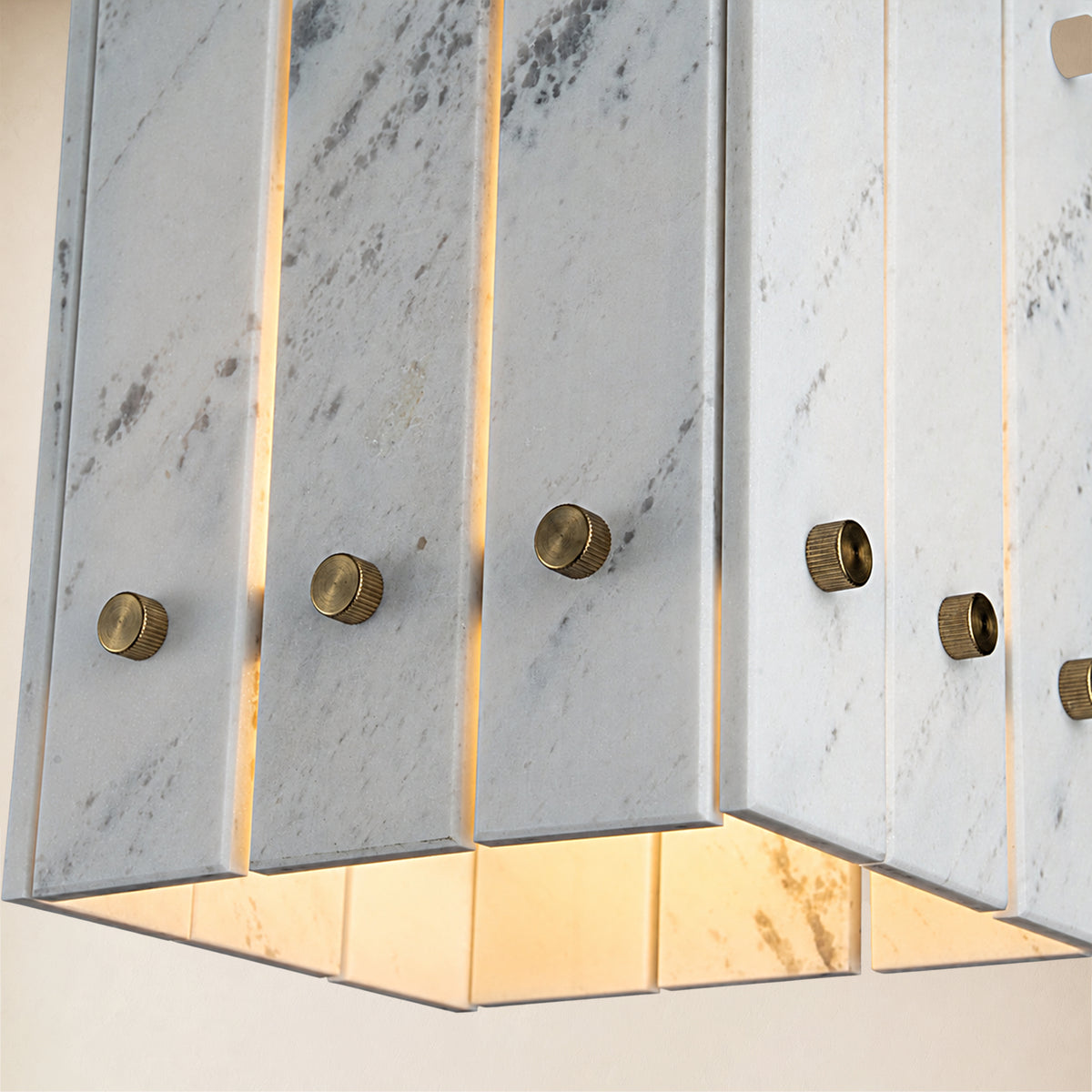 Pietra White Stone Box Pendant 6.6"W