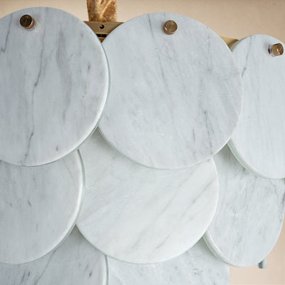 Pietra Silver Vein Marble Round Disc Pendant 16.1"D