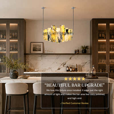 Pietra Green Marble Linear Chandelier 27.5"W