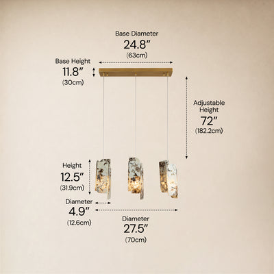Pietra Quartzite Linear Chandelier 27.5"W