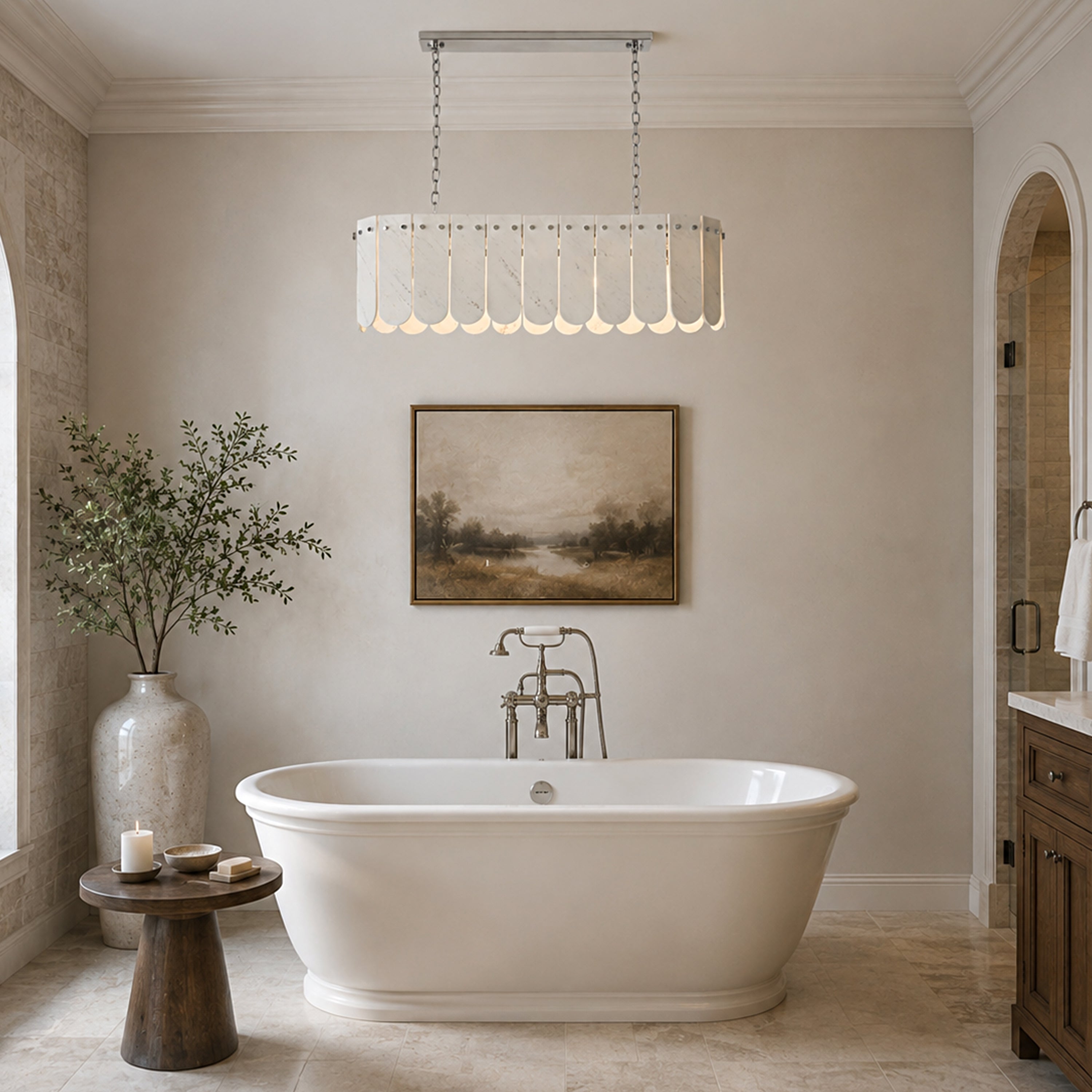 Pietra Marble Linear Chandelier 35.4"W
