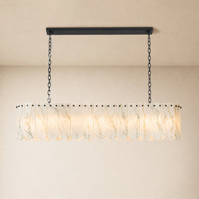 Pietra White Quartzite Linear Panel Chandelier 35.4"W