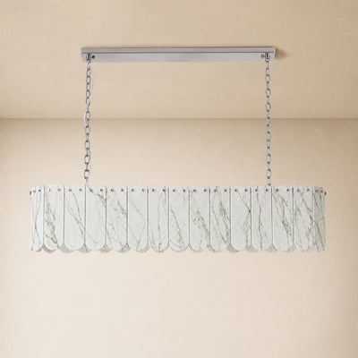 Pietra White Quartzite Linear Panel Chandelier 35.4"W