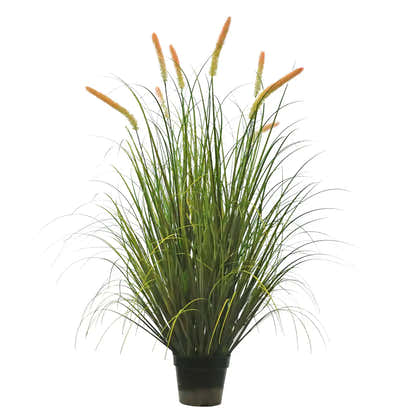 Artificial 8-Head Long Cat Tail with Curved Onion Grass Bonsai 140cm H