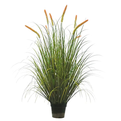 Artificial 8-Head Long Cat Tail with Curved Onion Grass Bonsai 140cm H