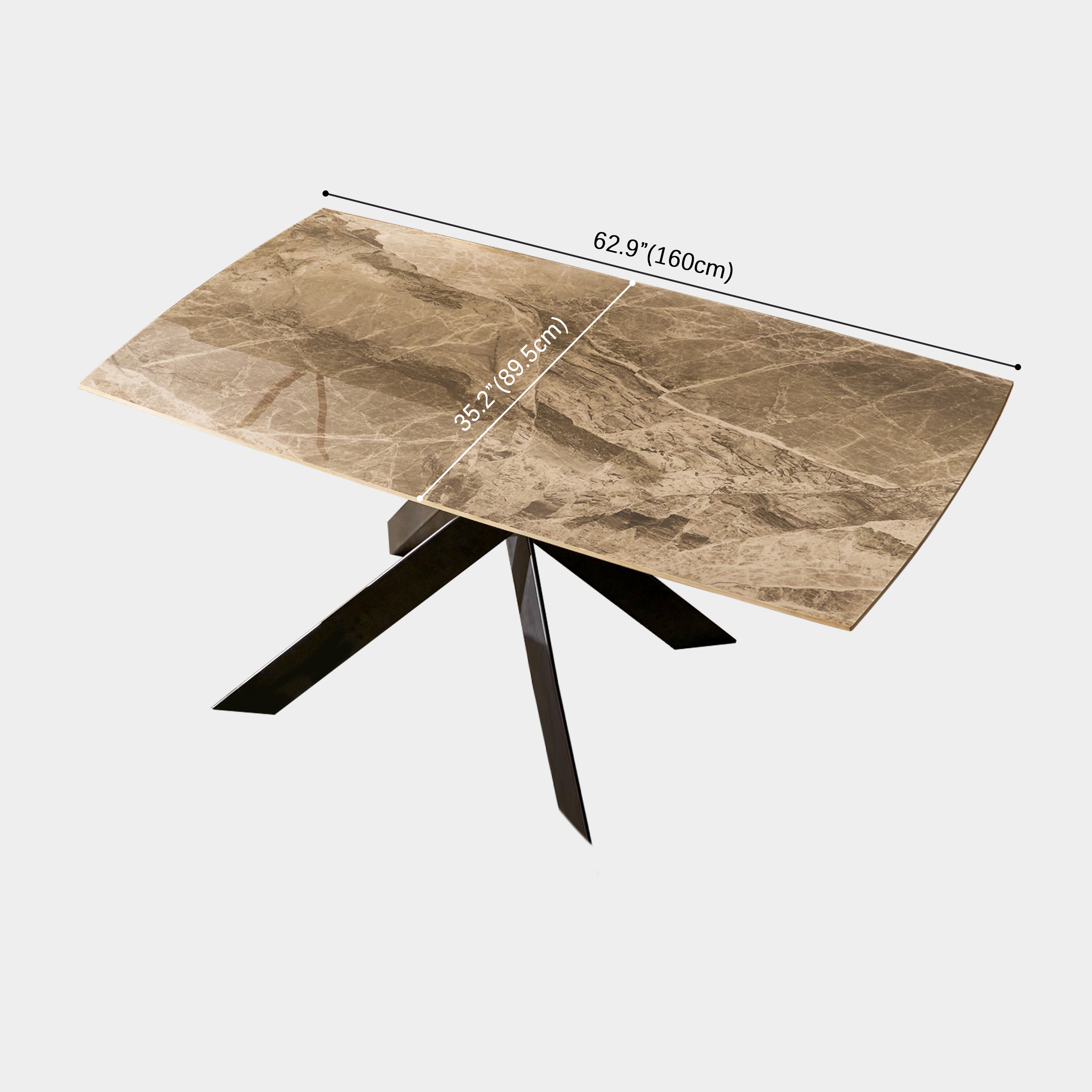 size-image  Labarthe Extended Rectangular Sintered Stone Dining Table 63"