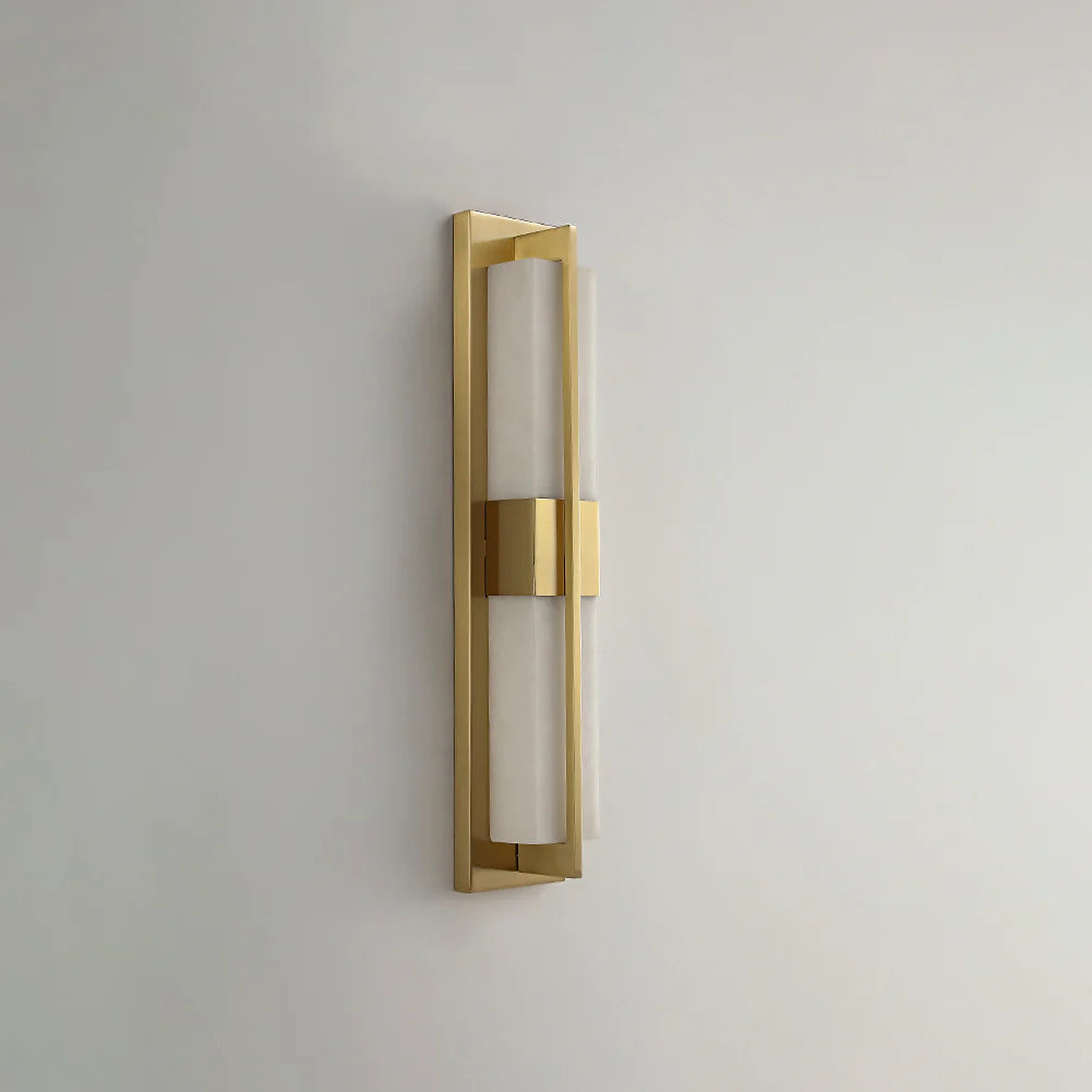 Caelum Alabaster Cuboid Wall Sconce