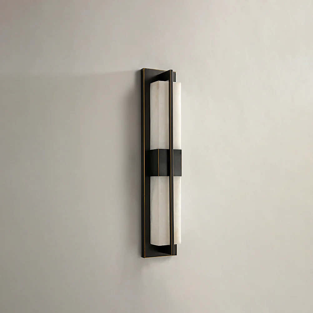 Caelum Alabaster Cuboid Wall Sconce