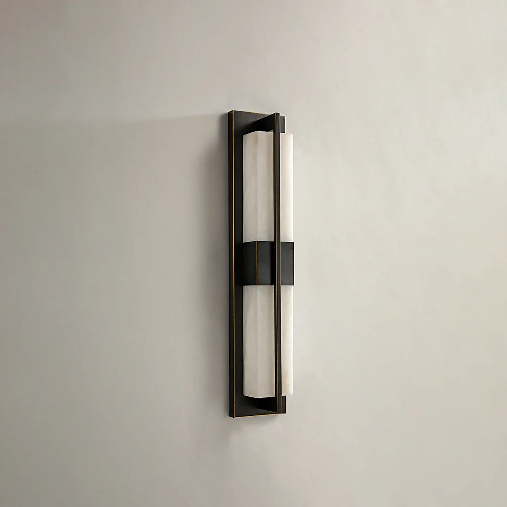 Caelum Alabaster Cuboid Wall Sconce