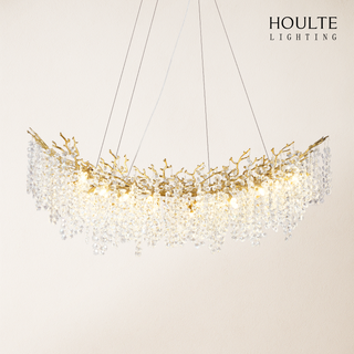 Lustre Branches Crystal Rectangular Chandelier 55"L