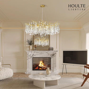 Lustre Branches Crystal Round Chandelier for All Rooms 40"