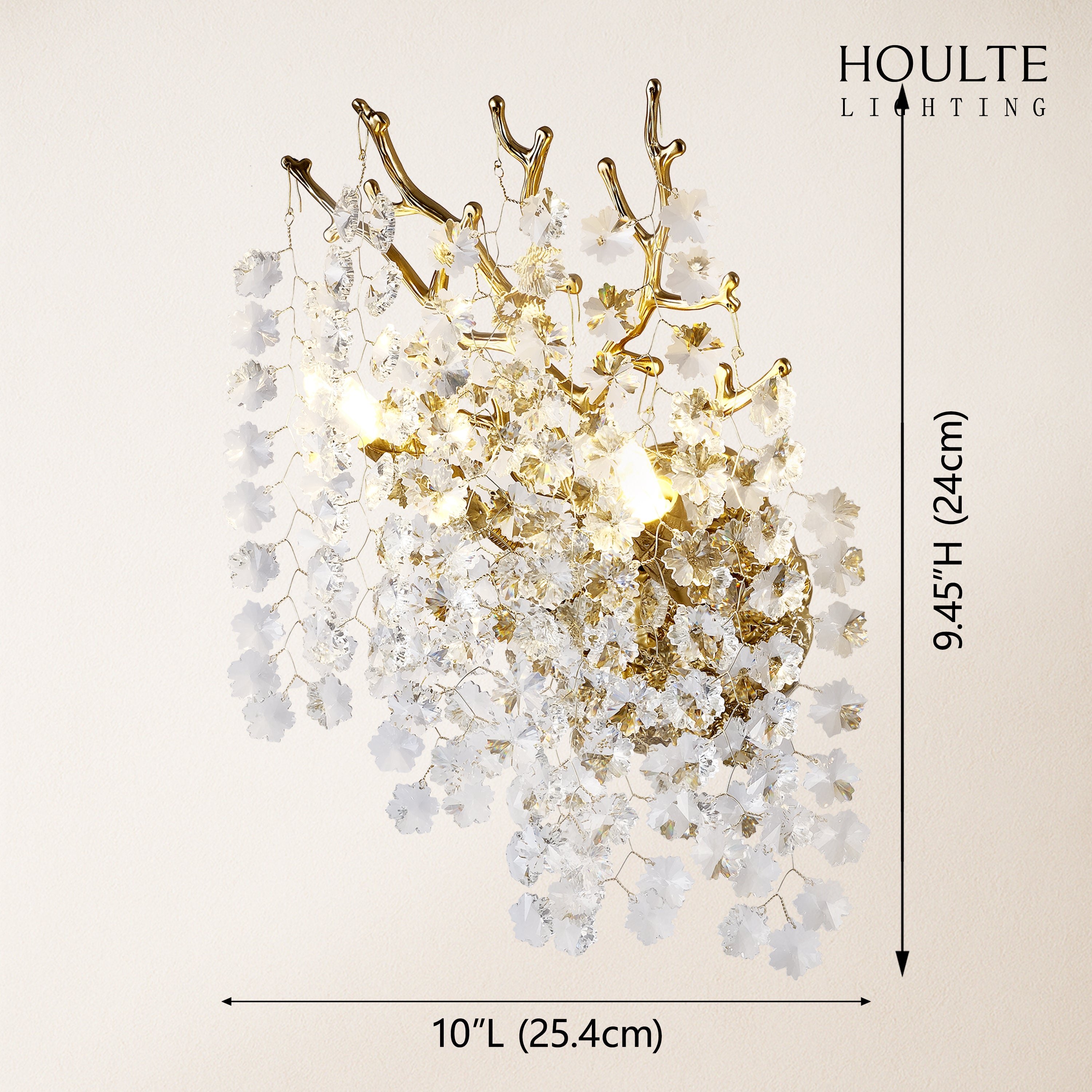 Lustre Branches Crystal Wall Sconce 10"W