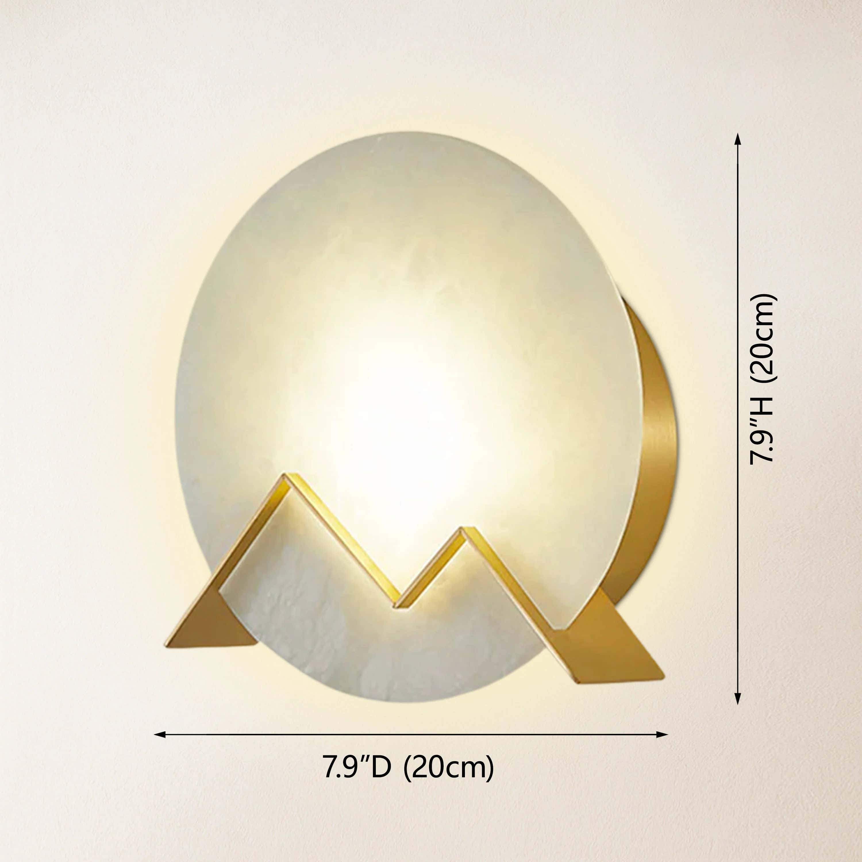 M Letter Alabaster Dish Wall Sconce 20cm D