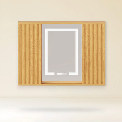 Isla Oak Bathroom Wall Mirror And Vanity Set