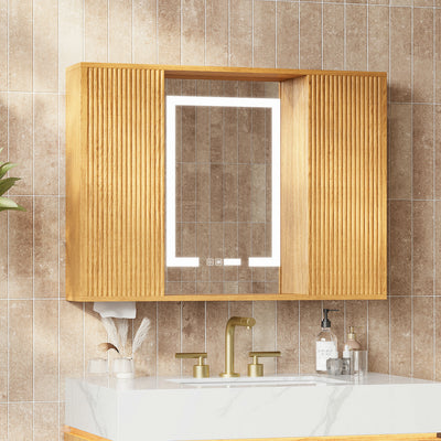 Isla Oak Bathroom Wall Mirror And Vanity Set