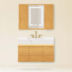 Isla Oak Bathroom Wall Mirror And Vanity Set