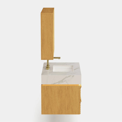 Isla Oak Bathroom Wall Mirror And Vanity Set