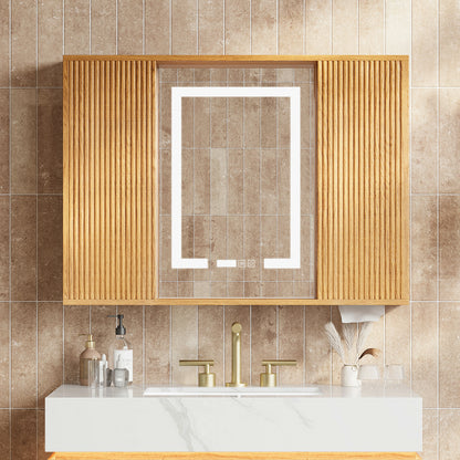 Isla Oak Bathroom Wall Mirror And Vanity Set